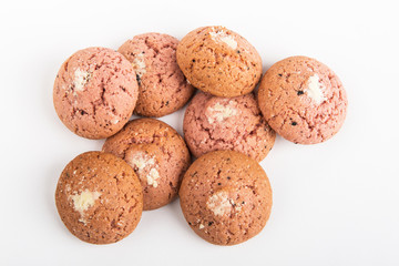 Shortbread Cookies. Homemade cookies on a white background. Top view