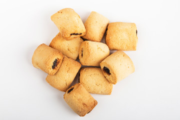 Shortbread Cookies. Homemade cookies on a white background. Top view