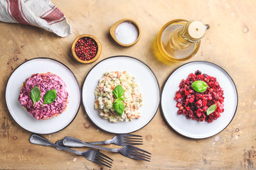 Assortment salad of Russian cuisine