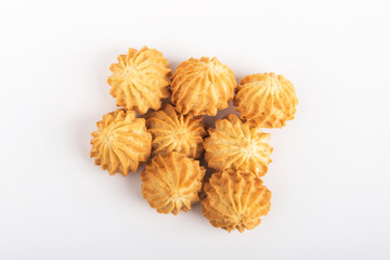 Shortbread Cookies. Homemade cookies on a white background. Top view
