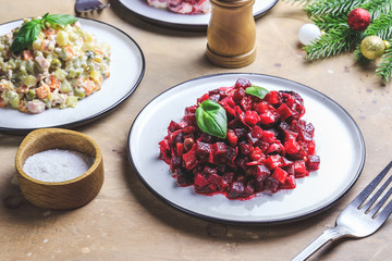 Assortment salad of Russian cuisine