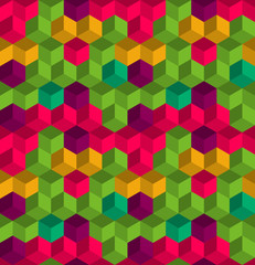 Abstract seamless cube pattern. Background design for prints, textile, fabric, package, cover, greeting cards.