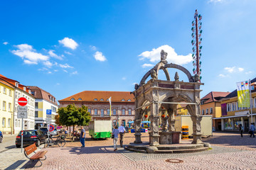 Marktplatz, Hammelburg, Bayern, Deutschland 