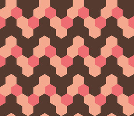 Abstract seamless background pattern with colorful hexagons. Mosaic texture for prints, textile, fabric, package, cover, greeting cards.