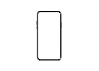 Smartphone frameless mockup. Studio shot of Smartphone iPhone 11 Pro Max with blank screen for Infographic Global Business web site design app, - Clipping Path