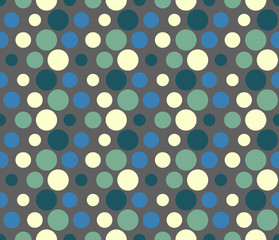 Seamless abstract bubble textile pattern. Multicolor modern stylish background polka dot cover.