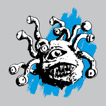 Vector illustration with Hand draw dnd beholder