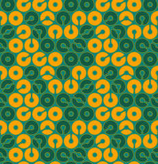 Seamless abstract circle textile pattern. Multicolor modern stylish background cover geometric shapes.