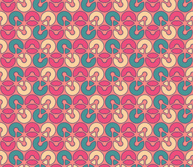 Vector abstract seamless pattern with circles of different colors. Textile background for package, cover, greeting cards.