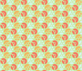 Colorful seamless pattern with circles. Path geometric background.