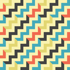 Seamless geometric pattern with zigzags. Textile printing, fabric, package, cover, greeting cards.