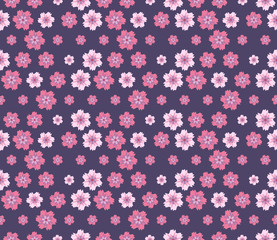 Colorful seamless pattern with flowers. Low poly geometric background.
