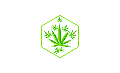 Creative Cannabis Leaf Vector Logo Icon Template for CBD Cannabidiol Cannabis Hemp OIL Medical Pharmaceutical Industry And Bussiness Company