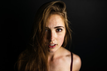 Young girl with long brown hair