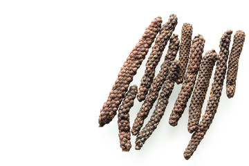 Black Chili. Natural Balinese Spices. White background