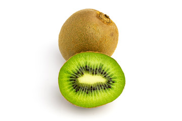 Obraz premium Kiwi isolated. Juicy green kiwifruit. Organic fresh fruit.
