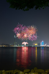 Fireworks at macau tower