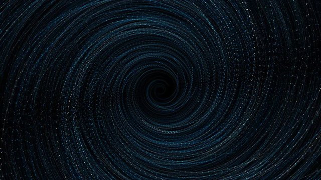 Seamless abstract flickering tunnel vortex pattern on black