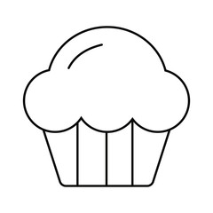 Sweet muffin bread vector illustration in black and white.