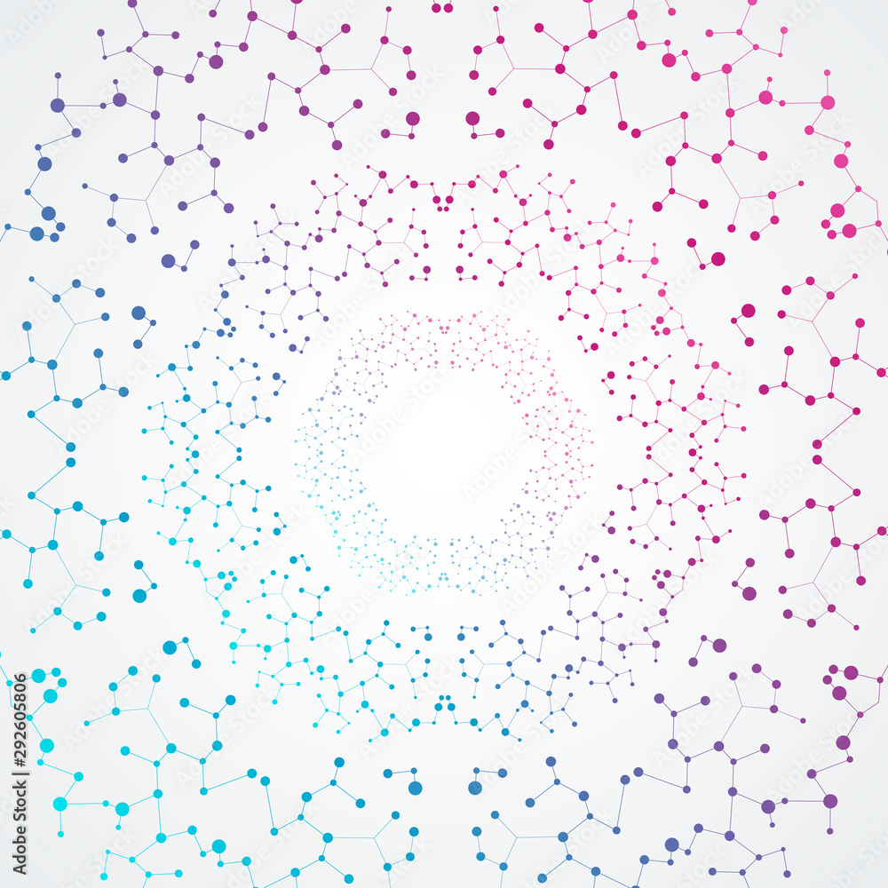 Aufkleber circle abstract connect with connecting dots and lines.