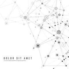 Abstract polygonal background. Geometrical design with connecting dots and lines