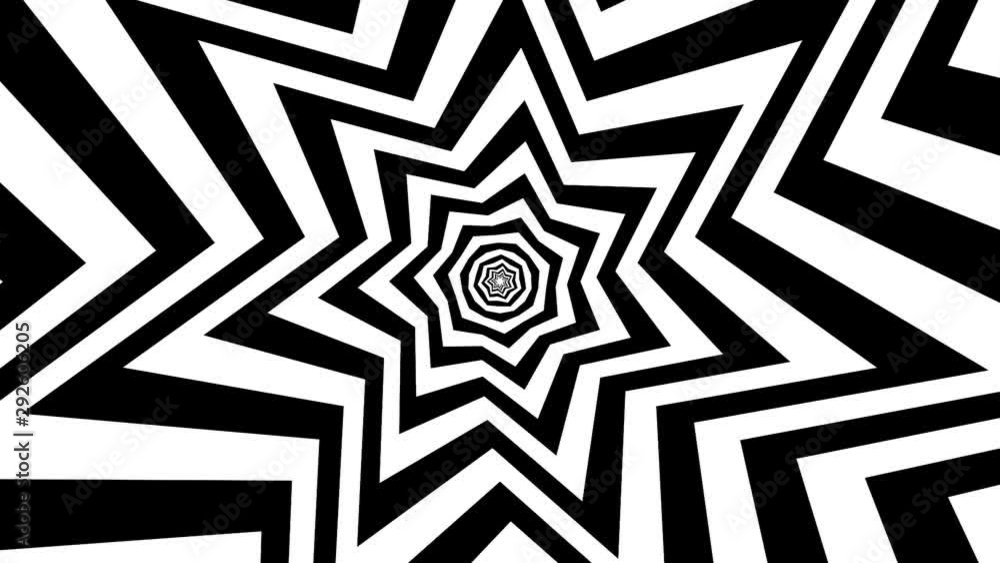 Poster rotating geometric black and white background loop