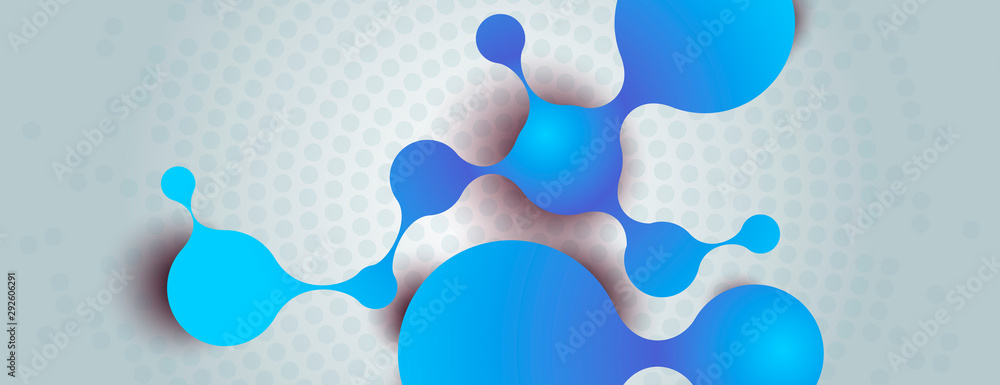 Poster abstract connection chain with molecule on banner background