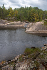 Swimming hole at cascades in Algonquin in autumn