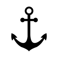 Anchor vector icon logo boat pirate helm Nautical maritime illustration symbol simple graphic