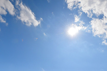 青空　空　太陽　まぶしい
