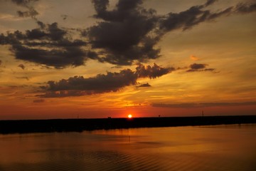 sunset on lake, sunset, water, sky, sunrise, lake, sun, landscape, sea, clouds, nature, river, reflection, dusk, beautiful, summer, horizon, sundown, calm, light, seascape, view, beautiful