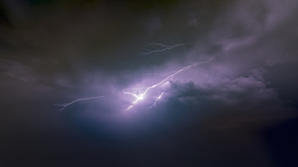 Lightning in a stormy sky.
