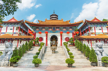 Chinese temple Western Monastery in Hong Kong, China - obrazy, fototapety, plakaty
