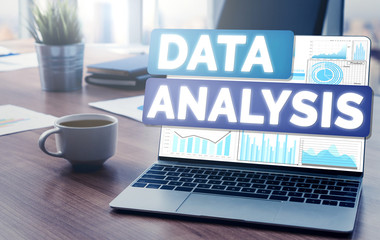 Data Analysis for Business and Finance Concept. Graphic interface showing future computer...
