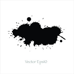 Obraz premium splash brush color black ink background.Vector EPS10