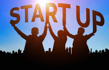 Start Up Business of Creative People Concept - Modern graphic interface showing symbol of...