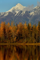 Fall colors at Reflections Lake, Alaska