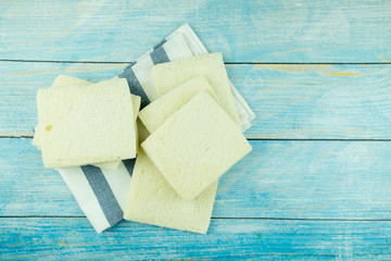 White bread wheat flour, prepare bread for breakfast.