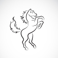 Obraz na płótnie Canvas Vector of skittish horse design on white background. Animal. Horses logo or icon. Easy editable layered vector illustration.