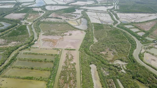 Aerial view from the plane of Nakhon Si Thammarat, Thailand