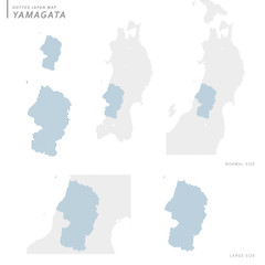 dotted Japan map, Yamagata