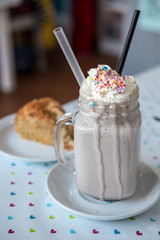 Chocolate Milk Shake with blurred background