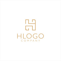 Obraz premium Monogram Letter H Logo With Thin Black Monogram Outline Contour. Modern Trendy Letter H Design Vector Illustration. 