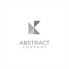 Fototapeta premium Monogram Letter K Logo Geometric Square Triangle 