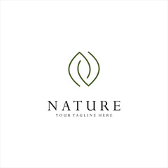 Fototapeta Monogram Letter N Leaf Logo Nature Logos Stock Illustration . Simple Letter N Organic Logo Design Natural  obraz
