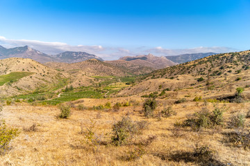Panorama of the Crimean mountains.