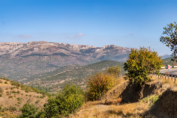 Panorama of the Crimean mountains.