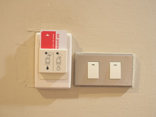 light switch on the wall