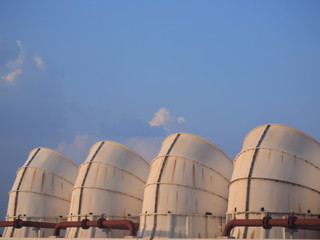 storage tanks in oil refinery