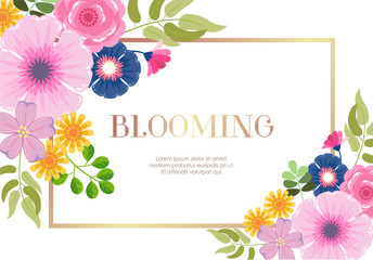 colorful floral flower blooming vector